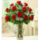 One Dozen Red Roses in a vase